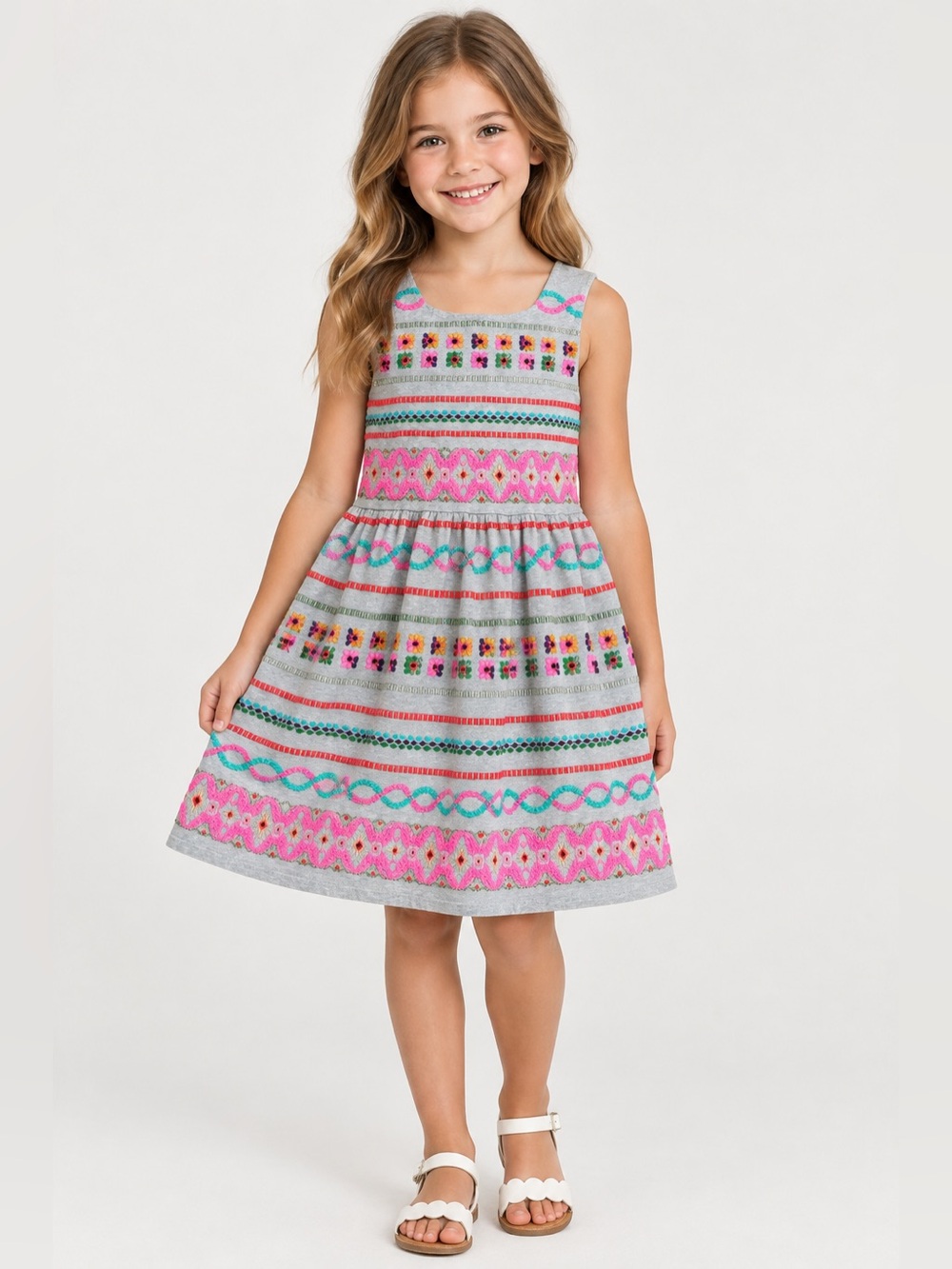 Peek Boho Embroidered Dress Size 6/7 Girls